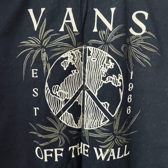 Vans Off The Wall Peace Sign Black T-Shirt Size XL - Picture 3 of 4
